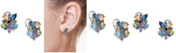 EFFY Collection EFFY&reg; Multi-Gemstone Flower Stud Earrings (6-1/20 ct. t.w.) in Sterling Silver